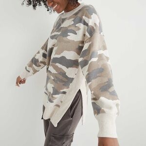 Aerie Good Vibes Oversized Camo Crewneck